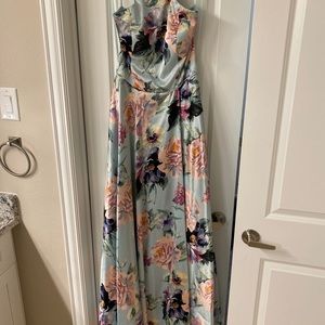 Windsor dress w/hidden side split crisscross strap